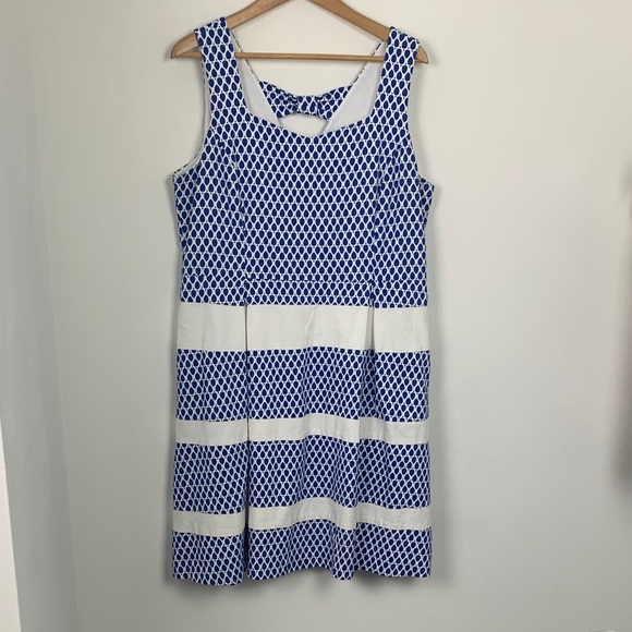 Ricki’s Blue White Fit & Flare Sleeveless Dress - Picture 2 of 8